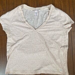 Victoria's Secret Cotton Blend Shimmers V-Neck Short Sleeve Tee Medium